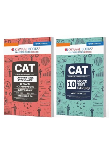 Oswaal CAT 10 Years' Solved Papers + 10 Mock Test Papers (Set of 2 books)For 2025 Exam