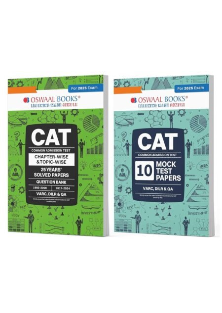 Oswaal CAT 25 Years' Solved Papers + 10 Mock Test Papers (Set of 2 books)
